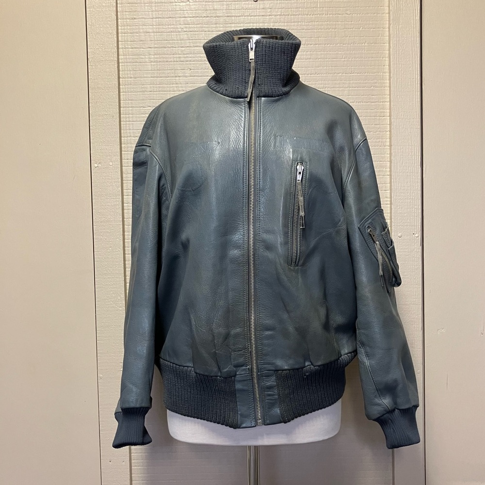 80s Vintage German Air Force Leather Jacket – Size 4